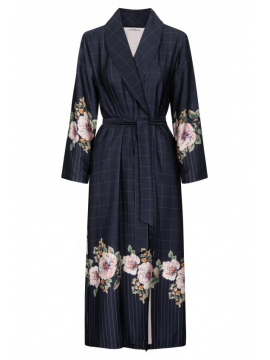 Louis Feraud Indigo Flowers Robe